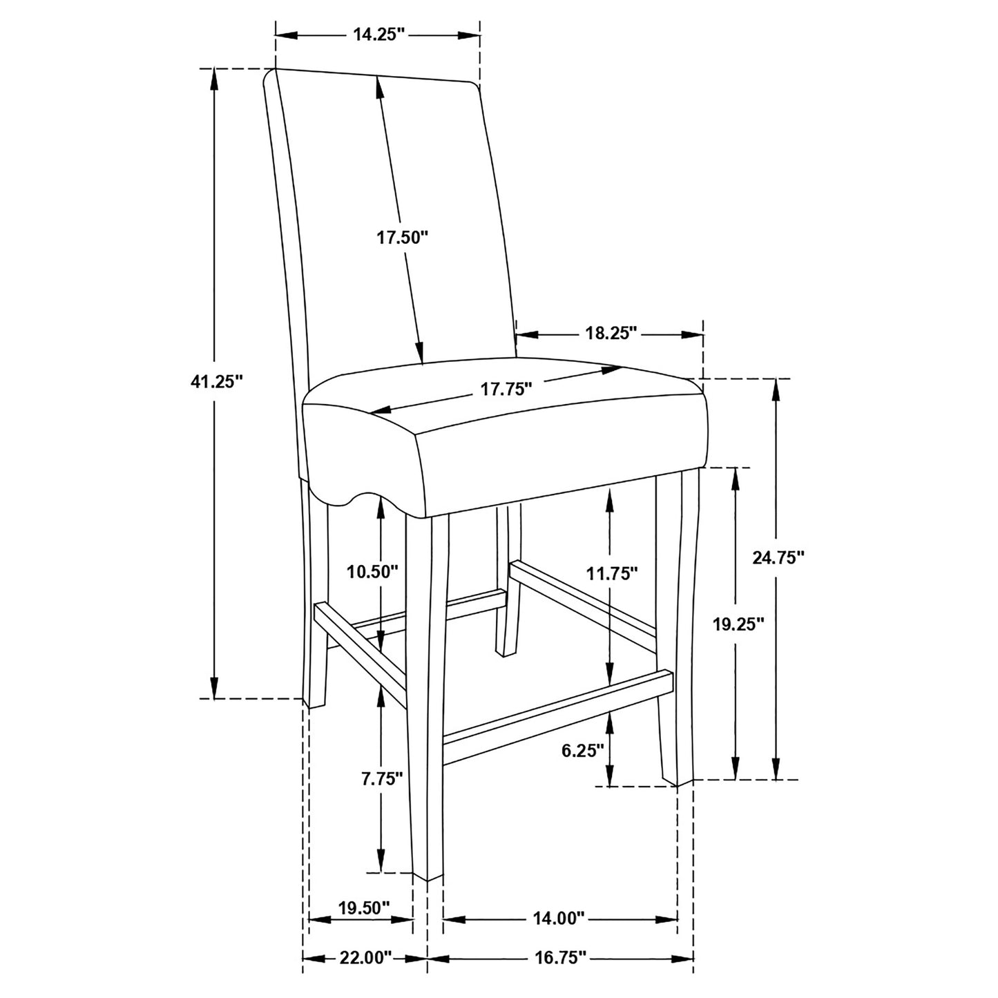 Stanton Square 54-inch Counter Height Dining Table Black