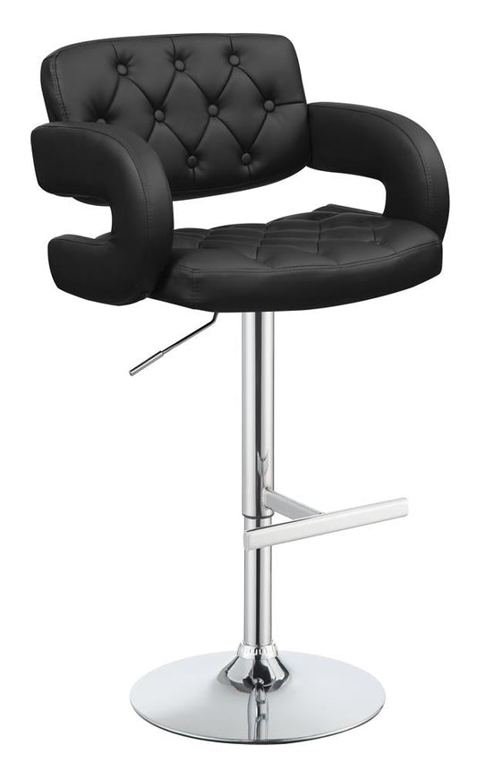 G102555 Contemporary Black Faux Leather Adjustable Bar Stool - ATL FURNITURE