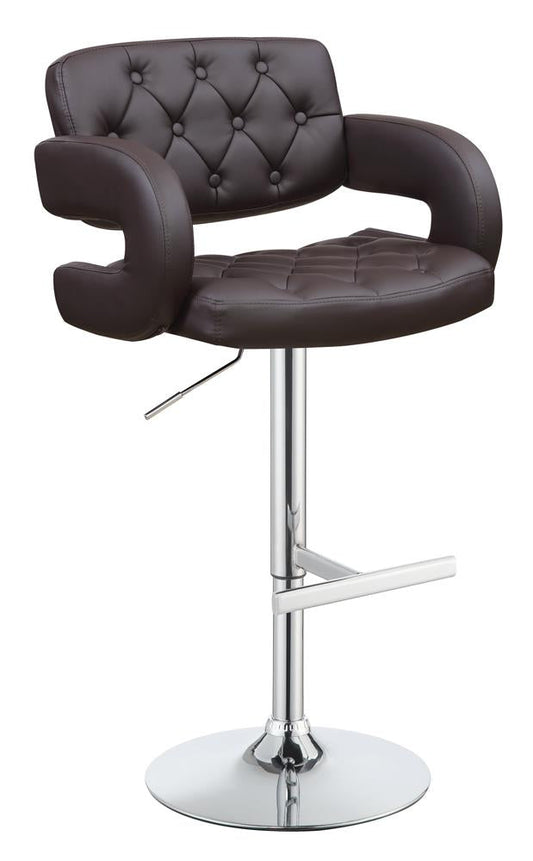 G102556 Contemporary Brown and Chrome Bar Stool - ATL FURNITURE