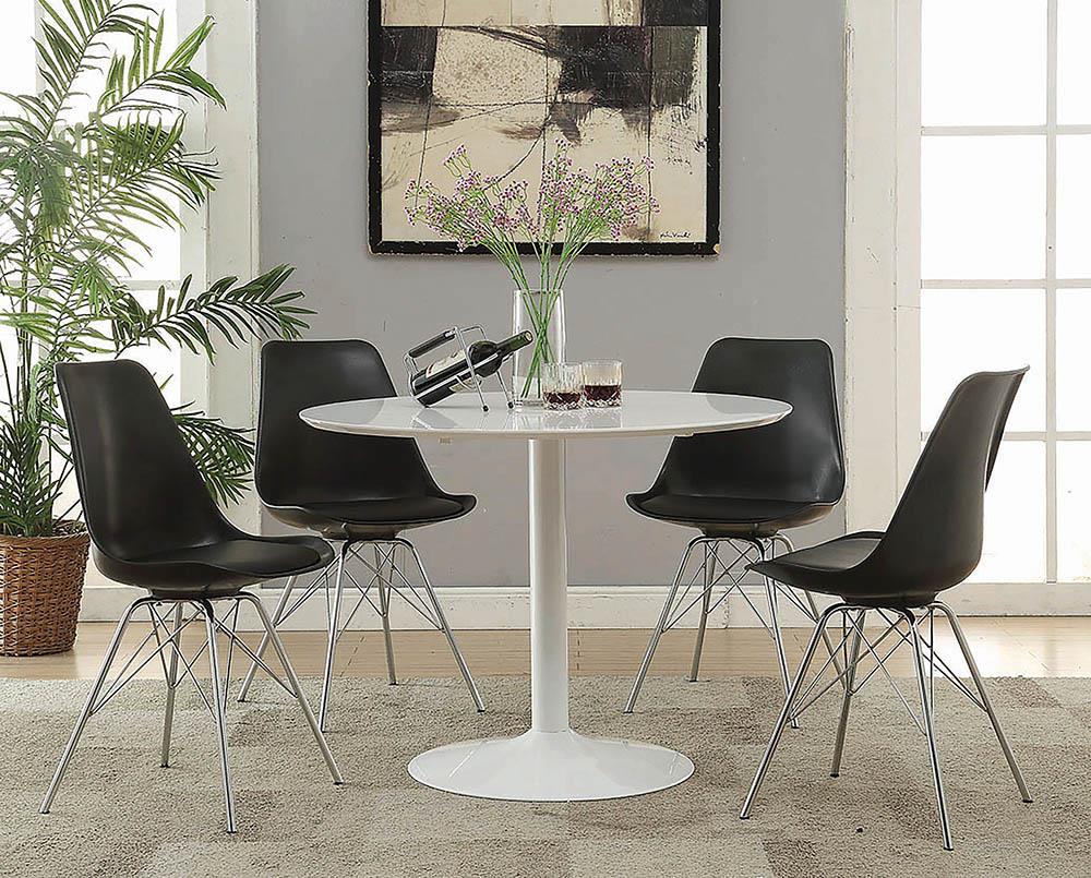 Lowry Contemporary Black Dining Chair - ATL FURNITURE