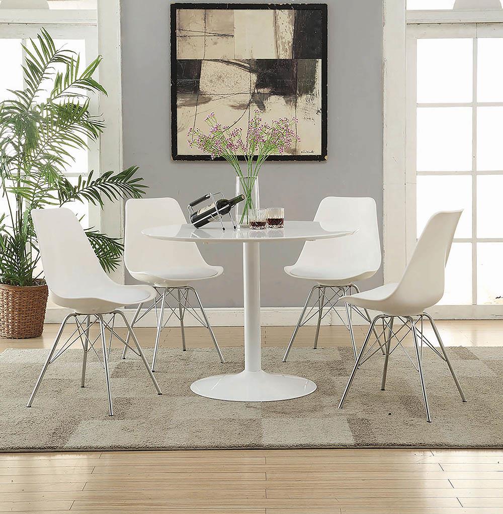 Lowry Contemporary White Dining Chair - ATL FURNITURE