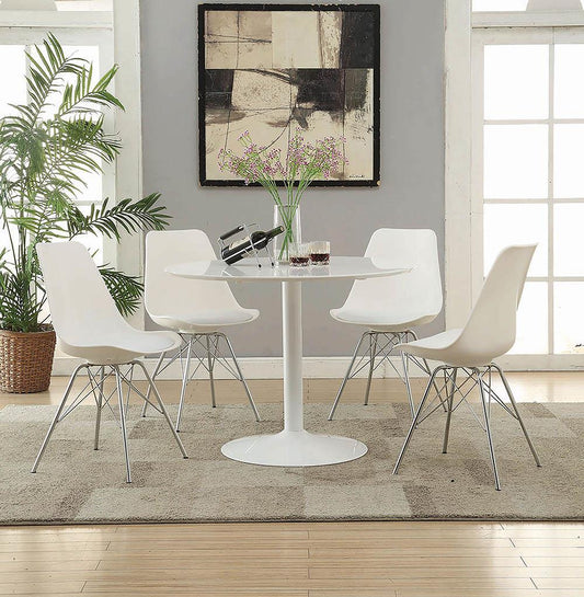 Lowry Contemporary White Dining Chair - ATL FURNITURE