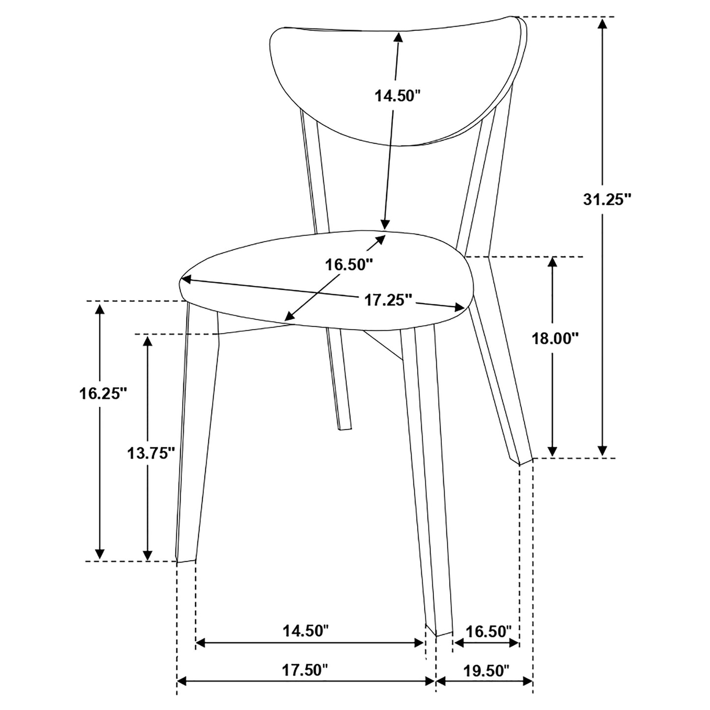 Kersey Dining Table with Angled Legs Chestnut