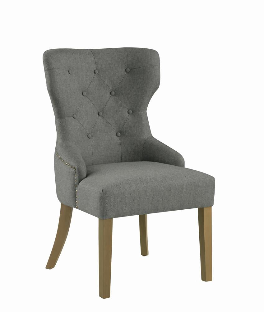 Modern Grey and Natural Tufted Dining Chair - ATL FURNITURE