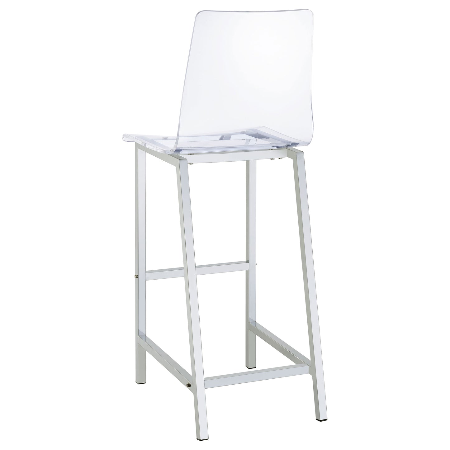 Tolbert Rectangular 47-inch Glass Top Pub Bar Table Chrome