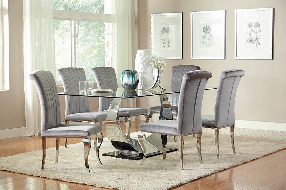 Hollywood Glam Chrome Dining Chair - ATL FURNITURE