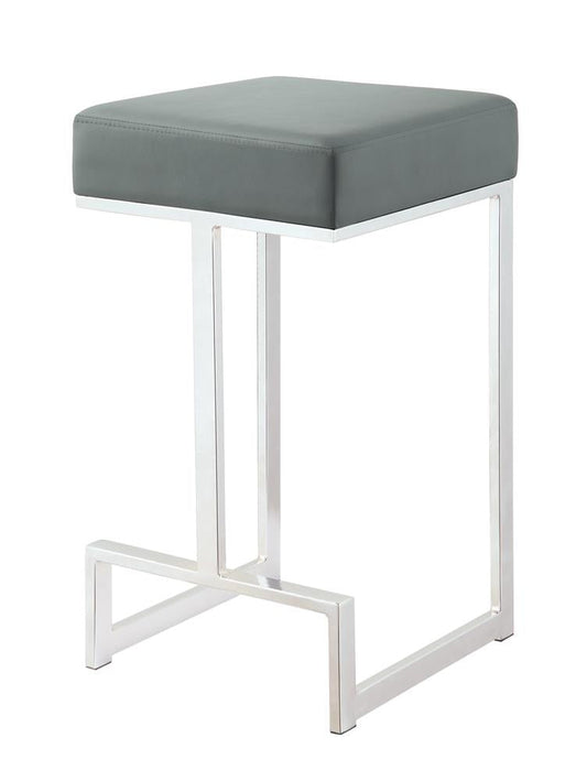 G105252 Contemporary Chrome and Grey Counter-Height Stool - ATL FURNITURE