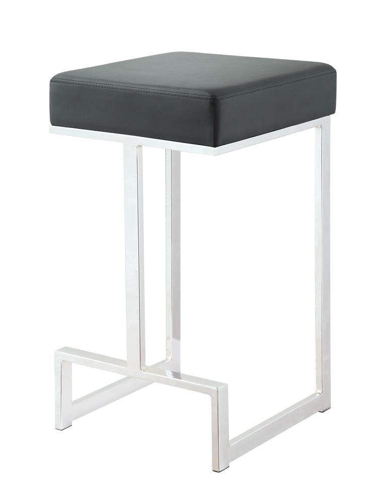 G105253 Contemporary Chrome and Black Counter-Height Stool - ATL FURNITURE