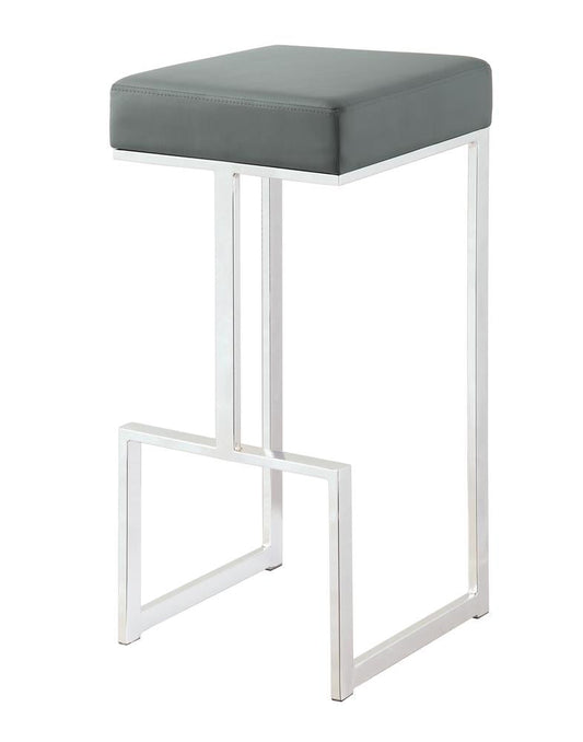 G105262 Contemporary Chrome and Grey 29" Bar Stool - ATL FURNITURE