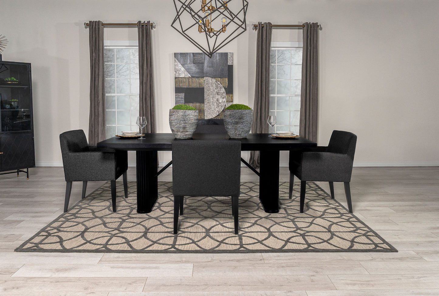 Catherine Rectangular 84-inch Wood Dining Table Black