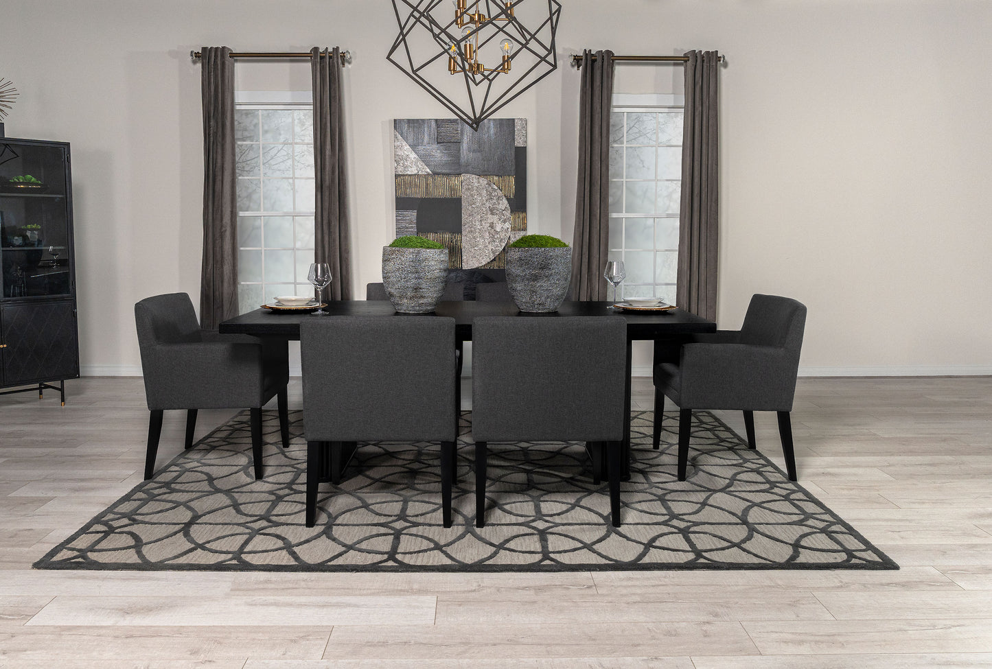 Catherine Rectangular 84-inch Wood Dining Table Black