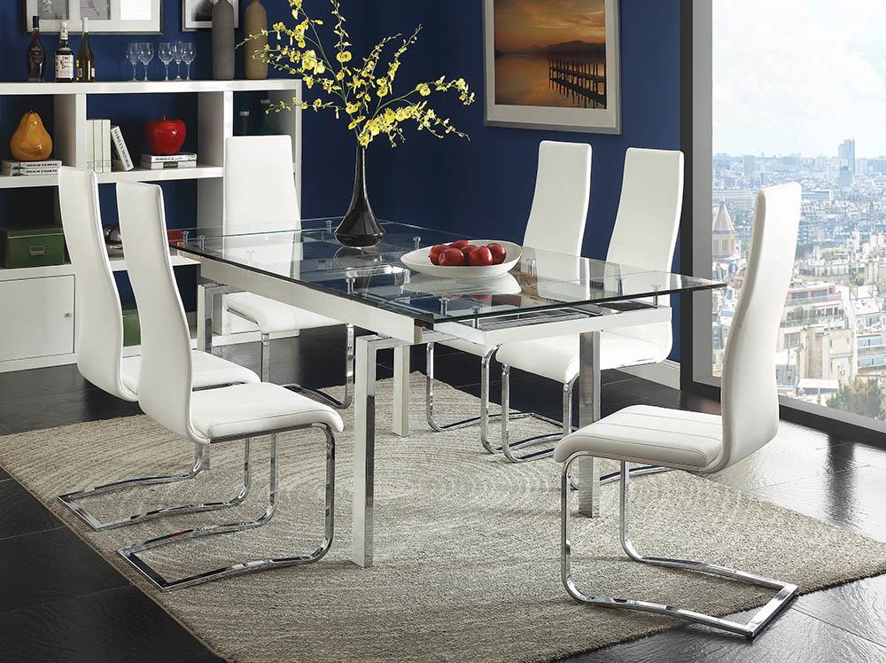 G106281 Contemporary Wexford Chrome Dining Table - ATL FURNITURE