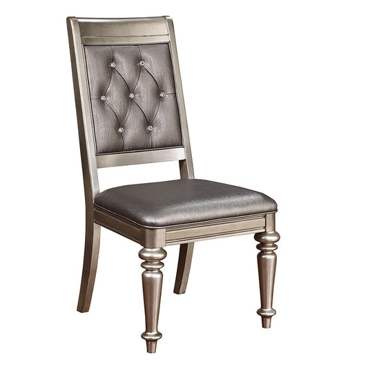 Bling Game Dining Side Chair Metallic Platinum (Set of 2)