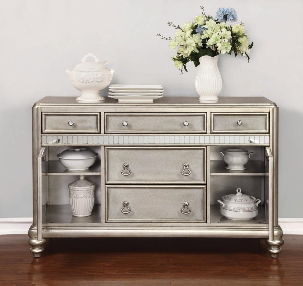 Bling Game Hollywood Glam Metallic Platinum Server - ATL FURNITURE