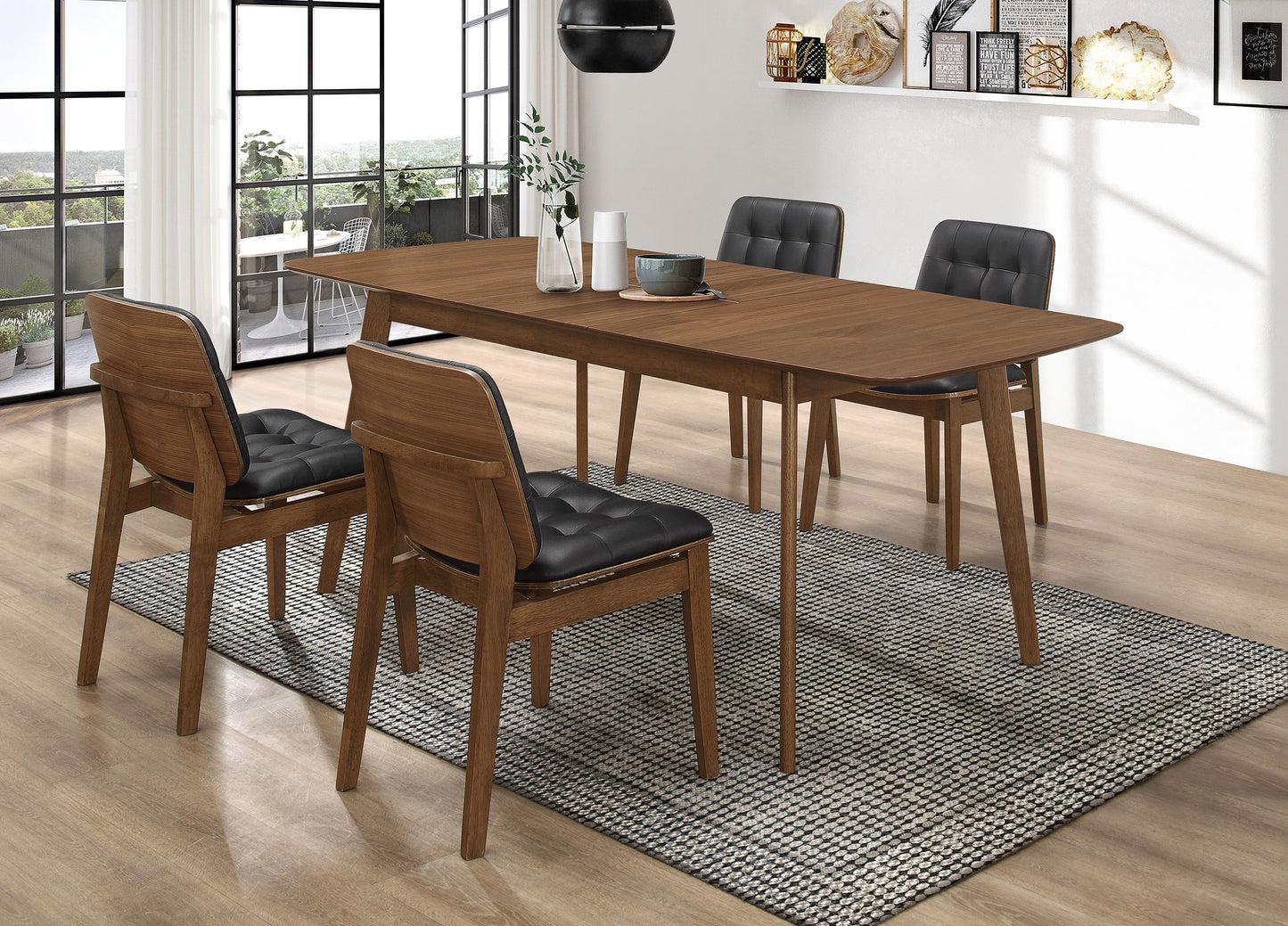 Redbridge 5-piece Dining Room Set Natural Walnut and Grey