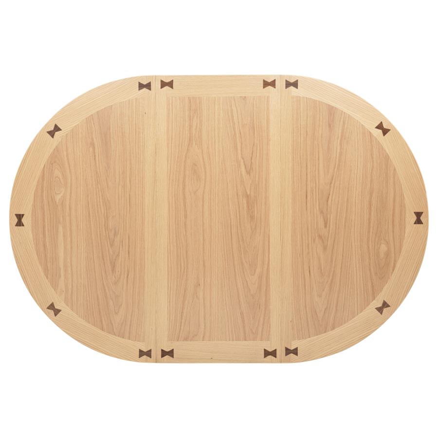 Lavon 5-Piece Oval Extension Leaf Dining Set Light Oak