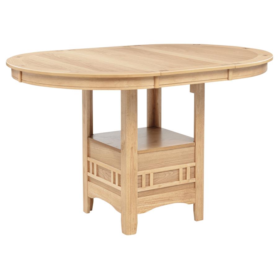 Lavon Oval 60-Inch Counter Height Extension Dining Table Light Oak