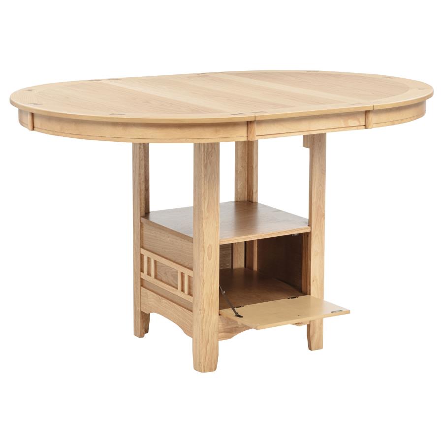 Lavon Oval 60-Inch Counter Height Extension Dining Table Light Oak