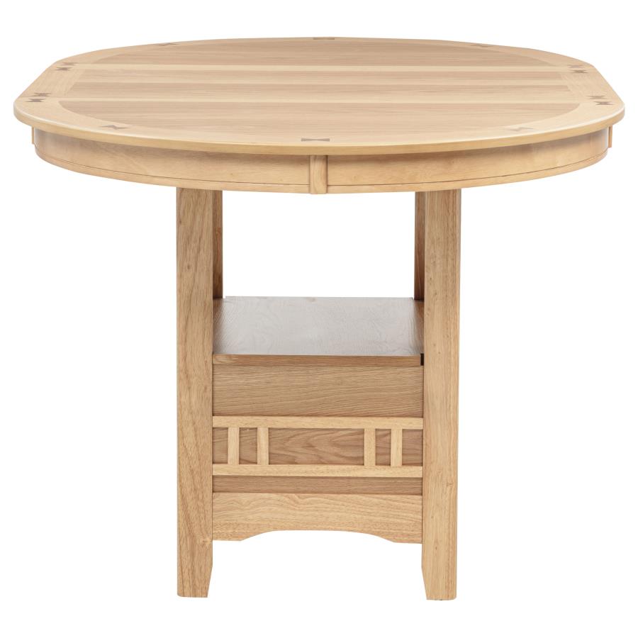 Lavon Oval 60-Inch Counter Height Extension Dining Table Light Oak