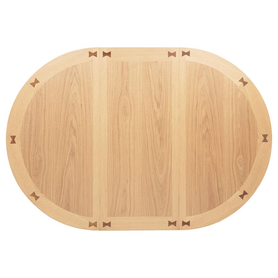 Lavon Oval 60-Inch Counter Height Extension Dining Table Light Oak