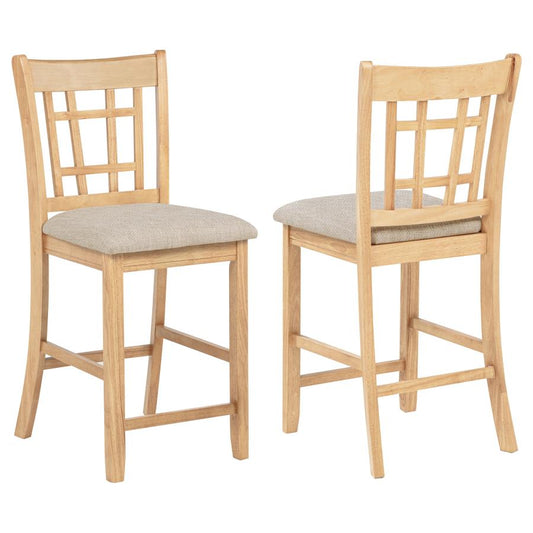 Lavon Wood Counter Height Dining Chair Grey And Light Oak (Set Of 2)