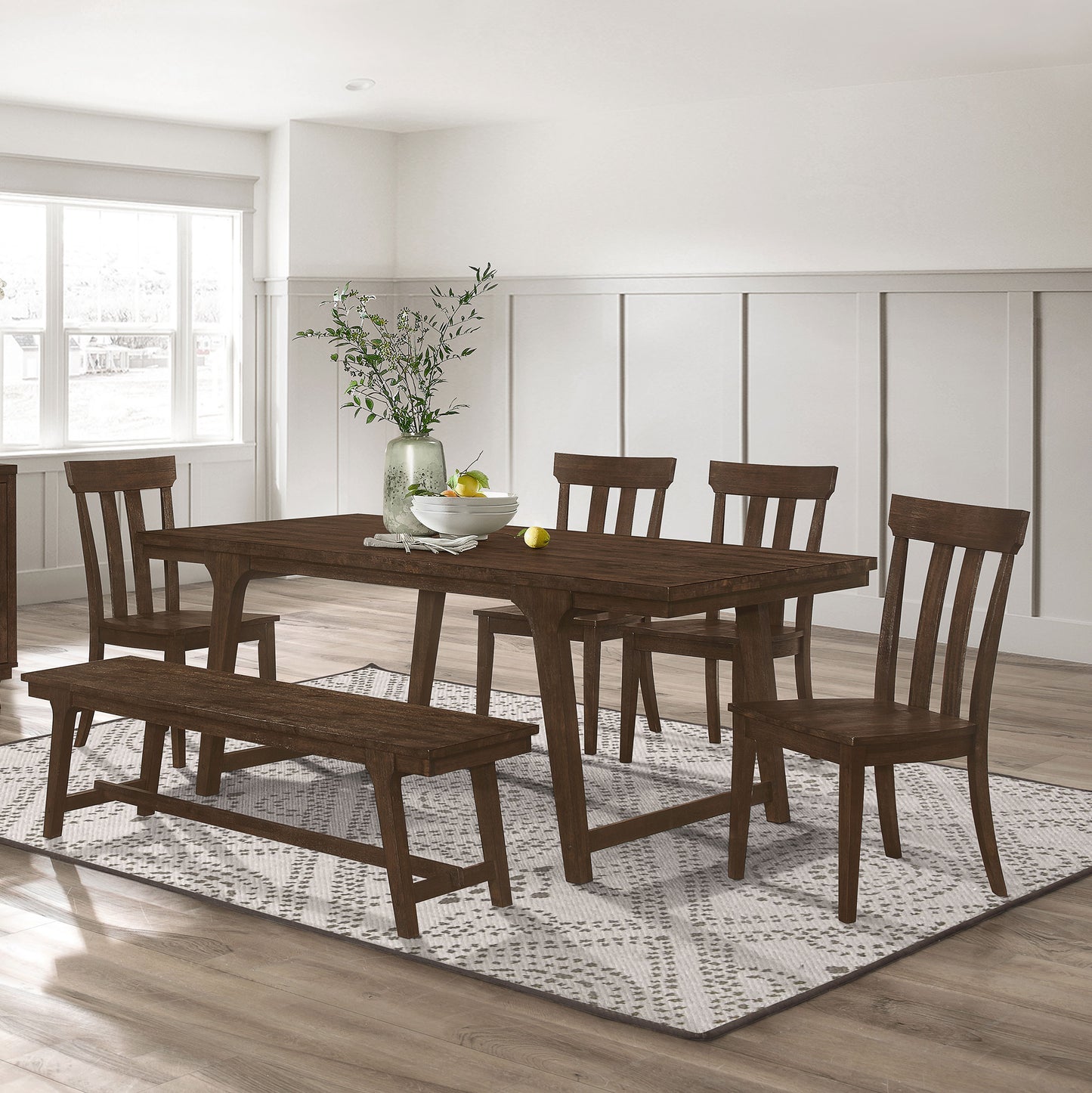 Reynolds Rectangular Dining Table Brown Oak