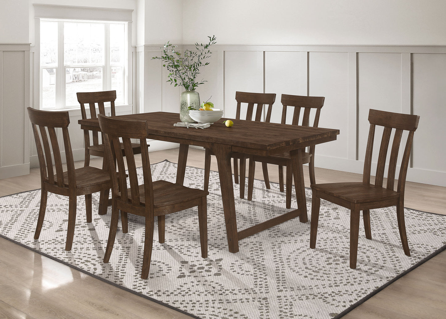 Reynolds Rectangular Dining Table Brown Oak