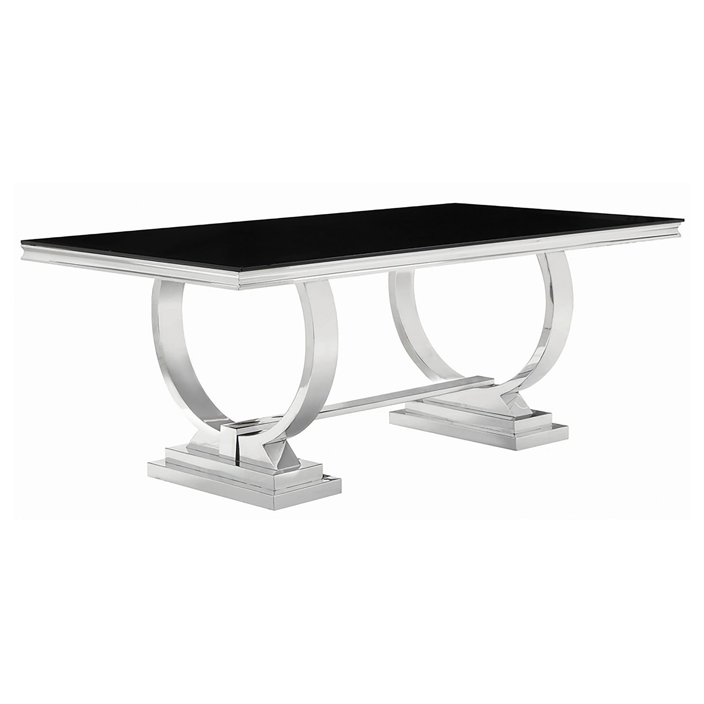 Antoine 5-piece Rectangular Glass Top Dining Set Chrome