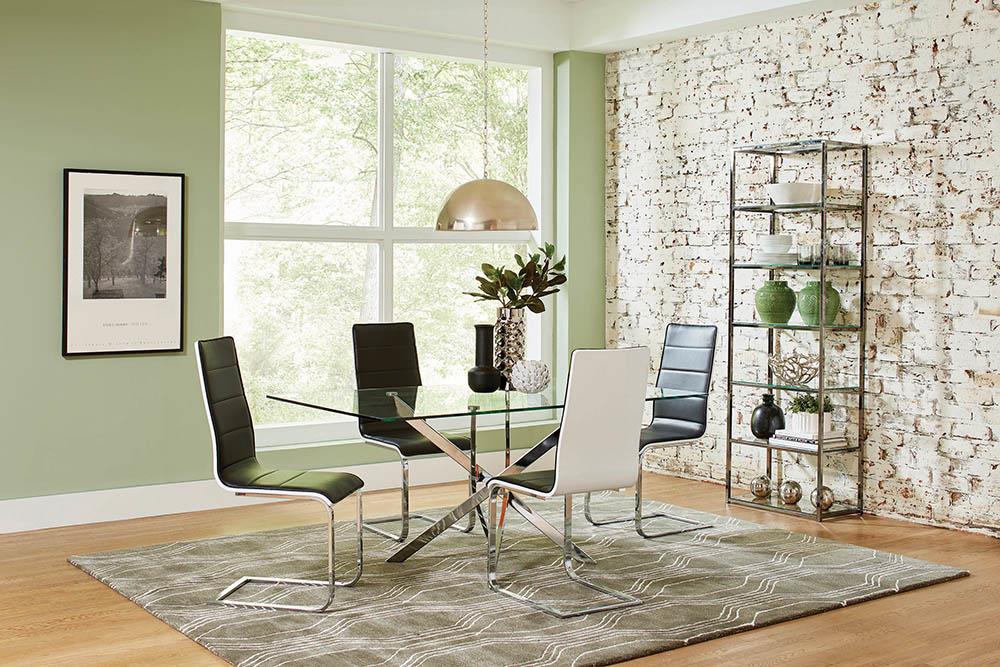 Nathan Contemporary Chrome Dining Table - ATL FURNITURE