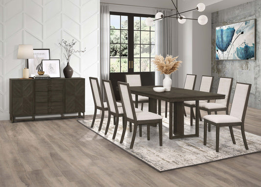 Kelly 7-piece Rectangular Dining Table Set Dark Grey