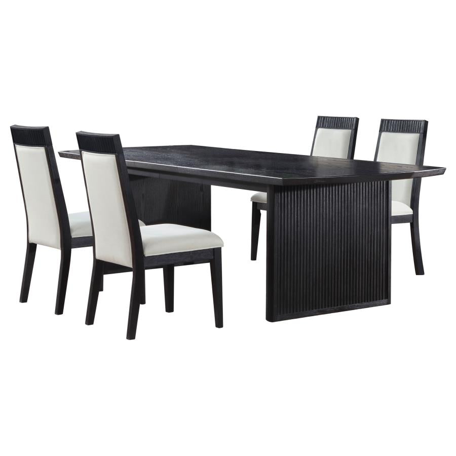 Brookmead 5-Piece Extension Leaf Dining Table Set Black