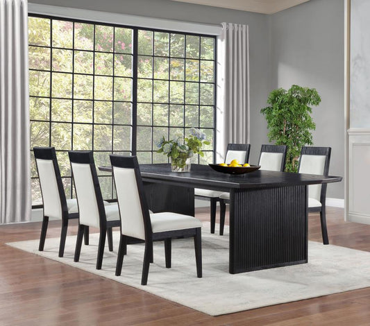 Brookmead 7-Piece Extension Leaf Dining Table Set Black