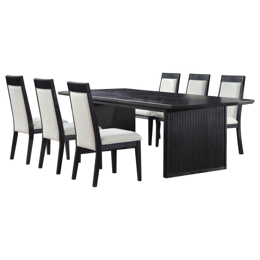Brookmead 7-Piece Extension Leaf Dining Table Set Black