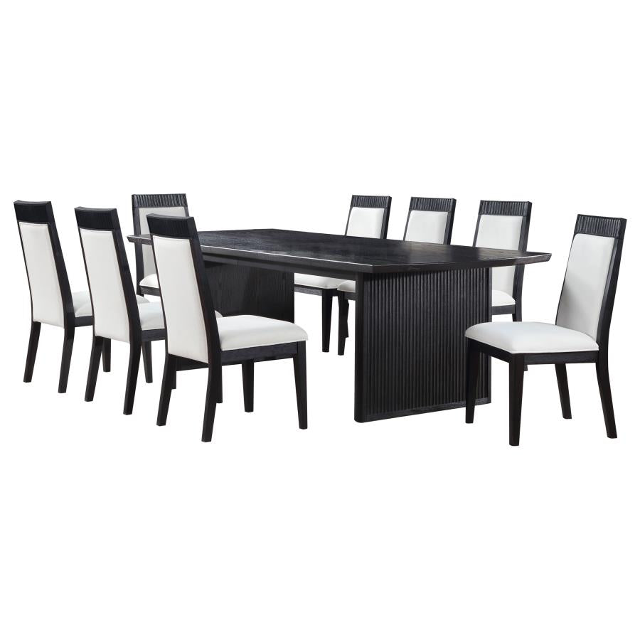 Brookmead 9-Piece Extension Leaf Dining Table Set Black