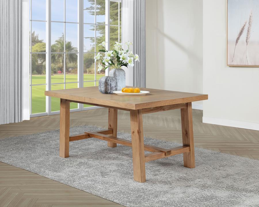 Middleton 76-Inch Extension Leaf Dining Table Natural Brown
