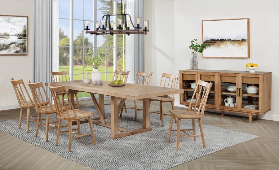 Middleton 10-Piece Extension Leaf Dining Set Natural Brown
