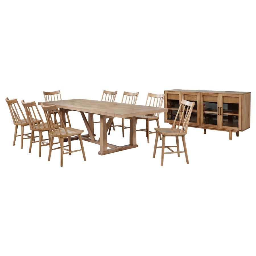 Middleton 10-Piece Extension Leaf Dining Set Natural Brown