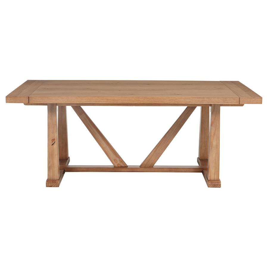 Middleton 106-Inch Extension Leaf Dining Table Natural Brown