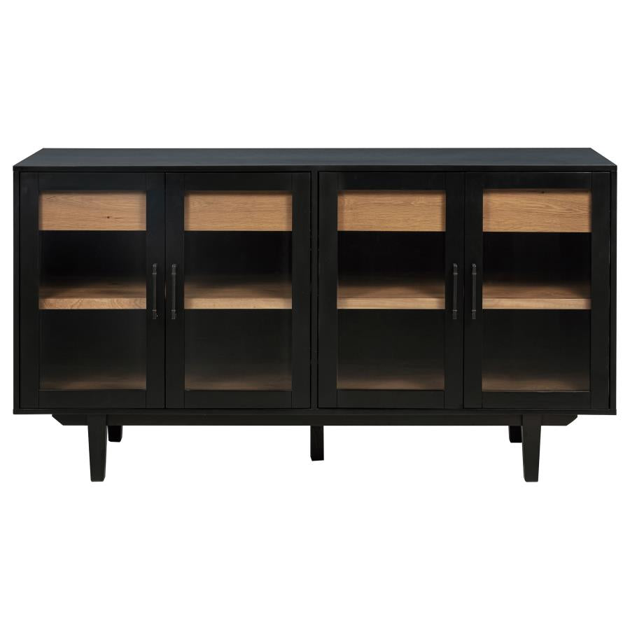 Middleton 4-Door Sideboard Server With Dual Drawers Black