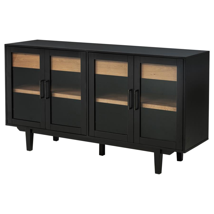 Middleton 4-Door Sideboard Server With Dual Drawers Black