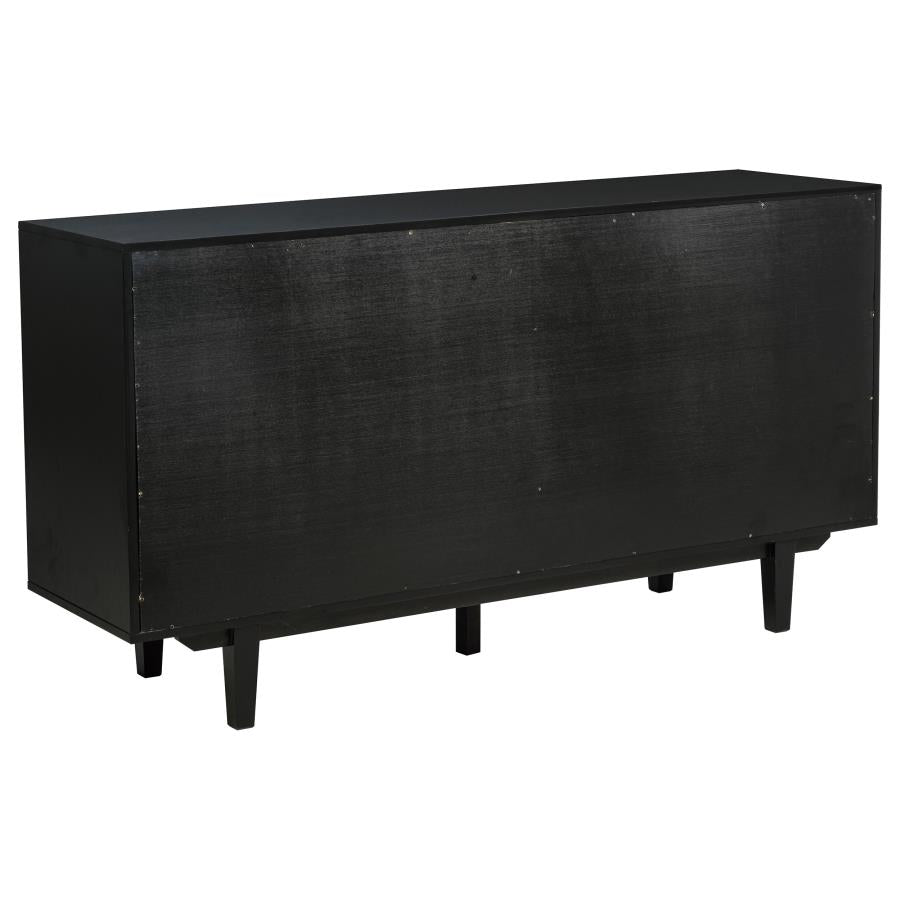 Middleton 4-Door Sideboard Server With Dual Drawers Black