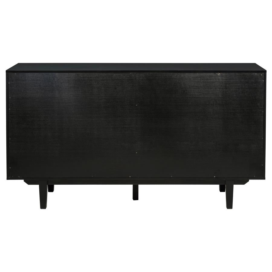 Middleton 4-Door Sideboard Server With Dual Drawers Black