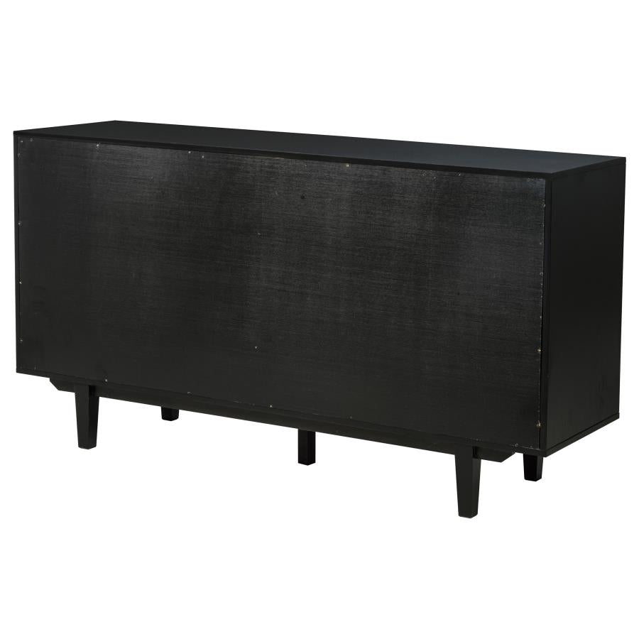 Middleton 4-Door Sideboard Server With Dual Drawers Black
