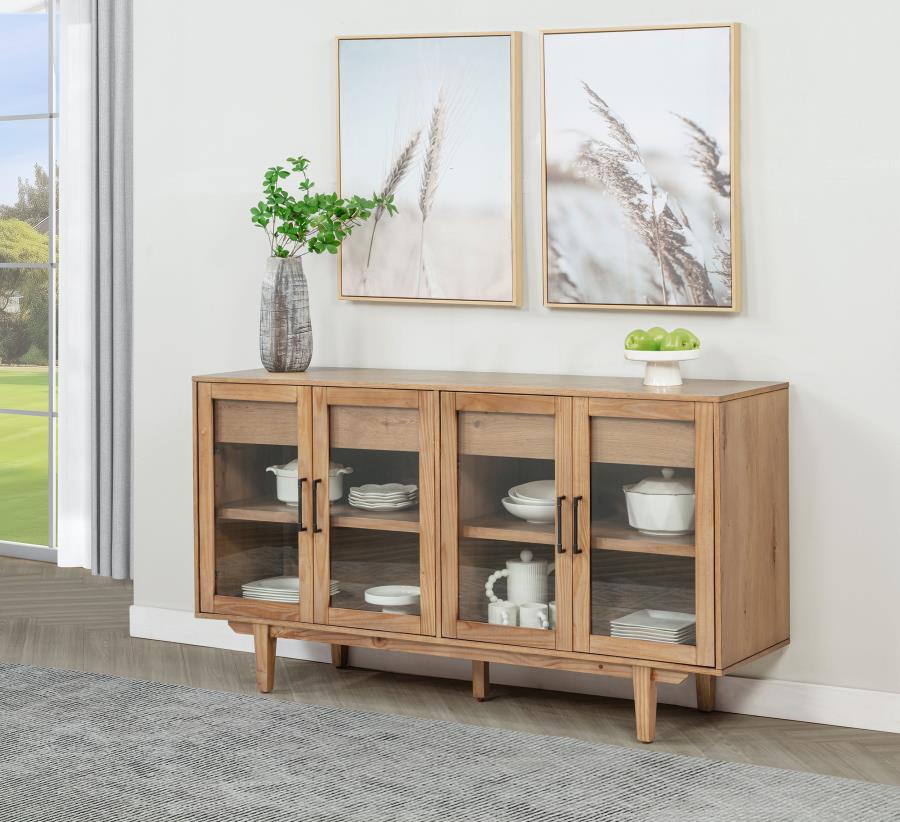 Middleton 4-Door Sideboard Server With Dual Drawers Natural