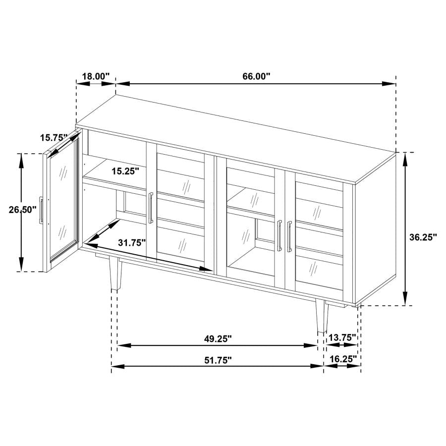 Middleton 4-Door Sideboard Server With Dual Drawers Natural