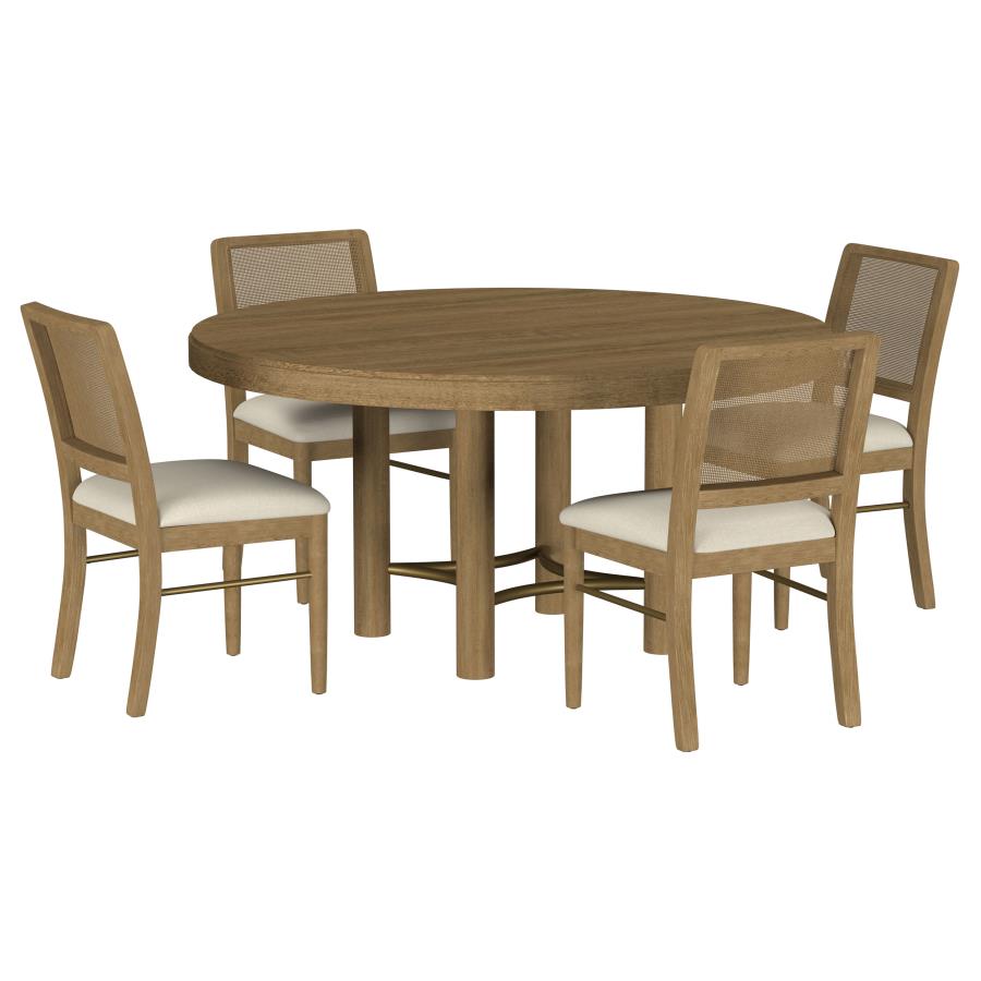 Arini 5-Piece Round Dining Room Table Set Sand Wash