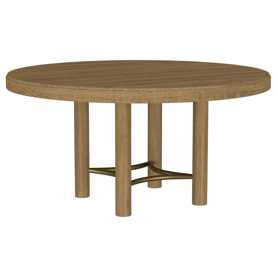 Arini 7-Piece Round Dining Table Set Sand Wash And Black