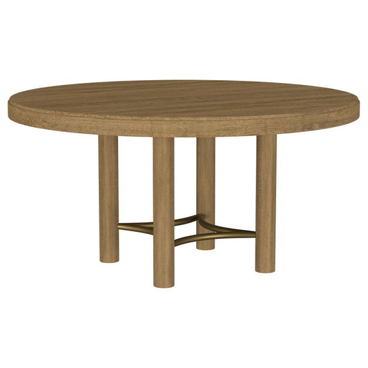 Arini 60-Inch Round Wood Dining Room Table Sand Wash