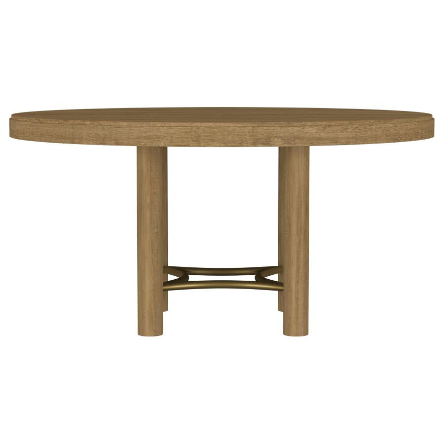 Arini 60-Inch Round Wood Dining Room Table Sand Wash