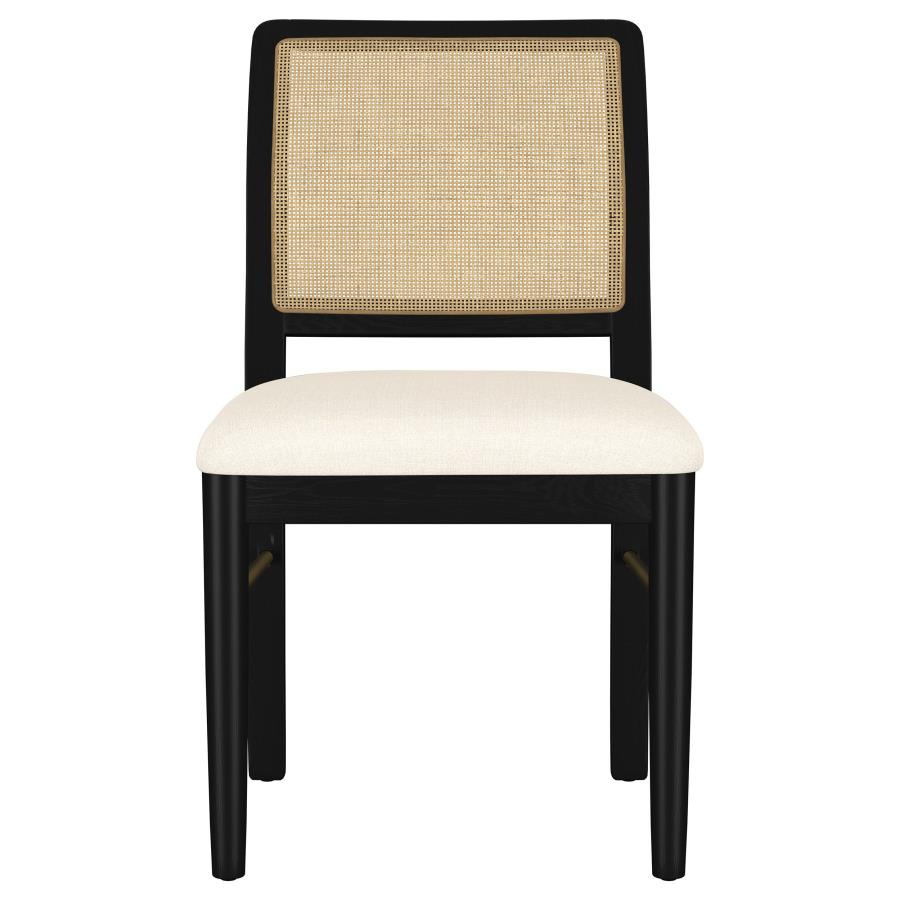 Arini Rattan Cane Dining Side Chair Black (Set Of 2)
